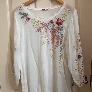 Johnny Was White Embroidered Top/ Dress